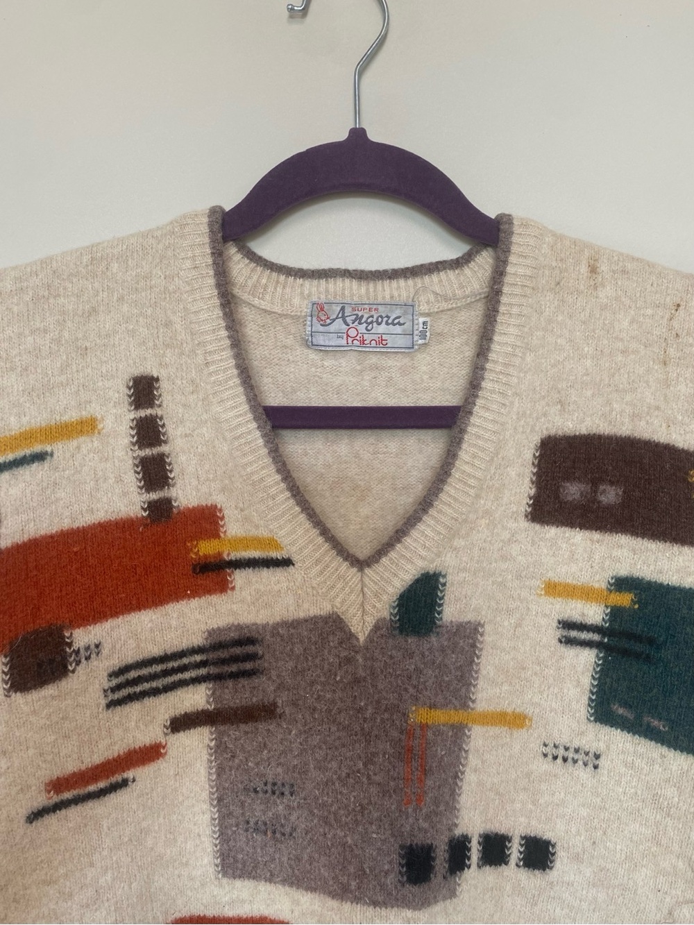 Vintage Priknit Geometric Sweater Vest
